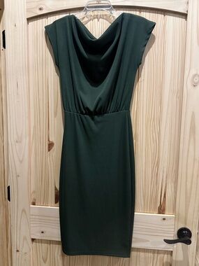 Women's Forest Green Cowl Neck‎ Dress, Size Small